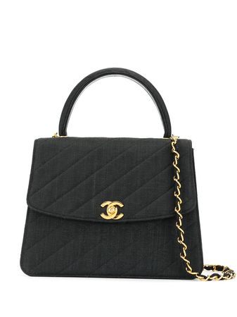 Chanel Pre-Owned 1992 diagonal quilt trapeze 2way bag with Express Delivery - Farfetch