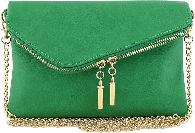 Envelope Wristlet Clutch Crossbody Bag with Chain Strap (Kelly Green) One Size: Handbags: Amazon.com