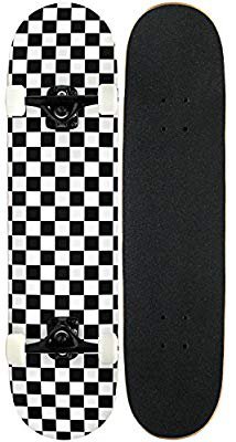 KPC Pro Skateboard Complete, Black and White Checker: Amazon.co.uk: Sports & Outdoors