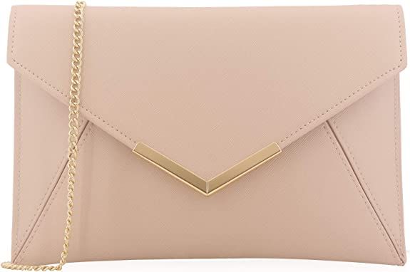 Dexmay Women Envelope Clutch Handbag Medium Saffiano Leather Foldover Clutch Purse Pearl Blush: Handbags: Amazon.com