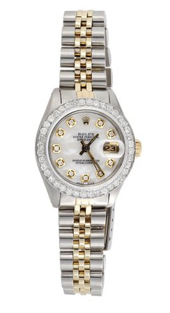 Gold and silver diamond Rolex watch