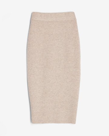 High Waisted Ribbed Sweater Pencil Skirt