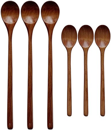 Wood Spoons for Cooking Set, ADLORYEA 13 inch Long Handle Wooden Mixing Spoons for Stirring Baking Serving 3 pack set with 3pcs 9 inch Dinner Spoon for Eating : Amazon.ca: Home