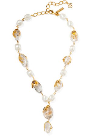Oscar de la Renta | Gold-tone multi-stone necklace | NET-A-PORTER.COM