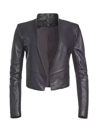 New Harvey Leather Jacket In Black | Alice And Olivia