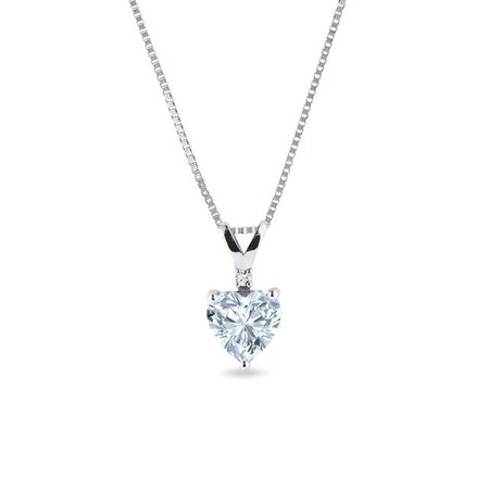 Aquamarine and diamond necklace in silver | KLENOTA