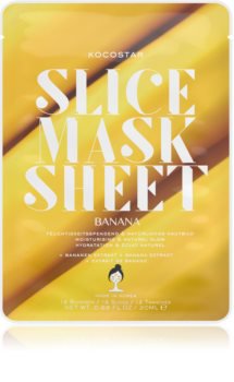 KOCOSTAR Slice Mask Sheet Banana υφασμάτινη μάσκα θρέψης για λαμπερή επιδερμίδα | notino.gr