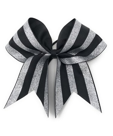 Gymstar Silver & Black Stripe Glisten Cheer Bow | Best Price and Reviews | Zulily