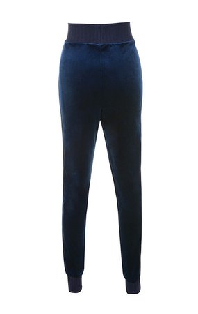 Clothing : Leggings : 'Sierra' Navy Blue Velvet Tracksuit Pants