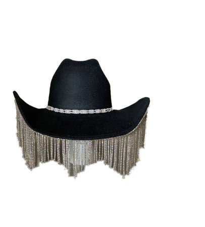rhinestone fringe cowboy hat