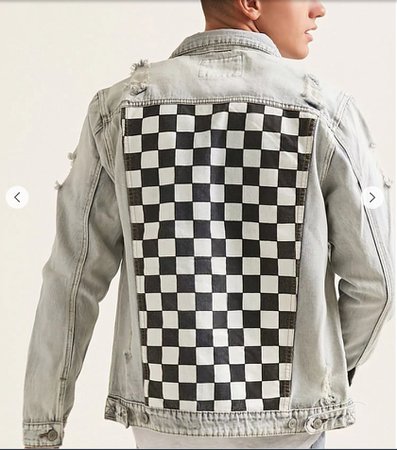 Checkerboard Denim Jacket