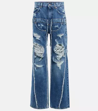 Dolce&Gabbana - x Kim patchwork ripped denim jeans | Mytheresa