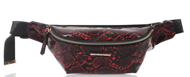 Red Snake Print Fanny Pack