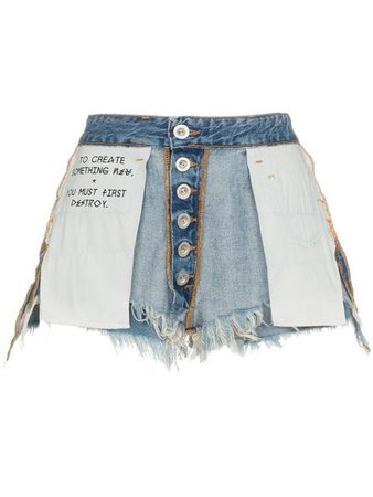 Unravel Project mid rise reverse denim shorts $384 - Buy Online AW18 - Quick Shipping, Price