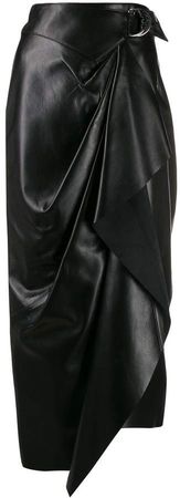 Fiova asymmetric wrap skirt