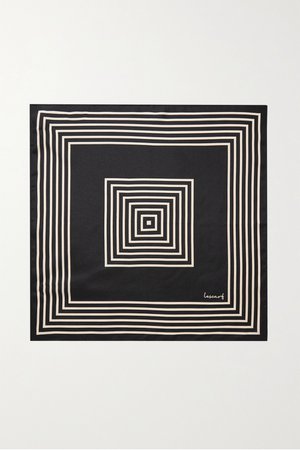Black No. 16 striped silk-twill scarf | lescarf | NET-A-PORTER