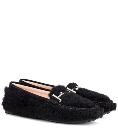Double T shearling loafers