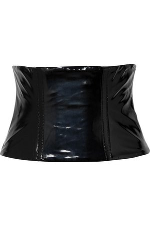 Tibi | Vinyl and stretch-mesh corset | NET-A-PORTER.COM
