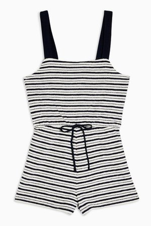 Black and White Square Neck Playsuit | Topshop