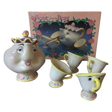 Disney Beauty and the Beast tea set for your doll MIB : Artistic Differences | Ruby Lane
