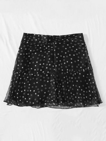 Star Print Skirt | ROMWE USA