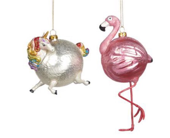 Goodwill Christmas Ornaments Chubby Unicorn Flamingo