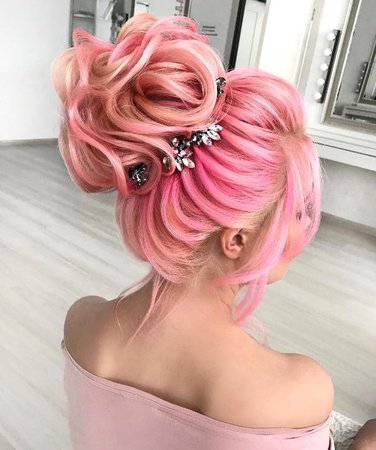 Peachy Pink Romantic Updo