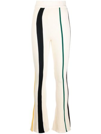 Shop AMBUSH ribbed stripe straight-leg trousers with Express Delivery - FARFETCH
