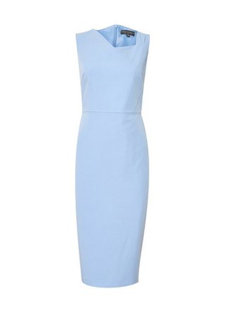 Blue Asymmetric Neck Dress | Dorothy Perkins