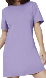 Purple Solid Tee Dress