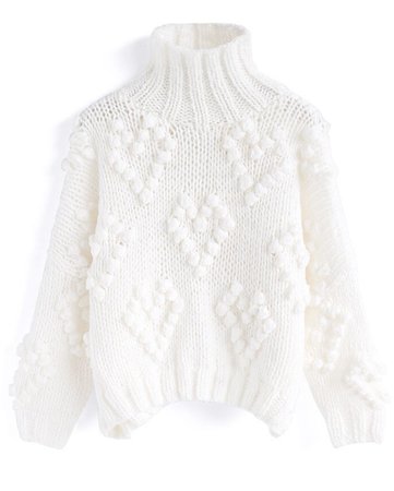 Chicwish KNIT YOUR LOVE TURTLENECK SWEATER IN WHITE