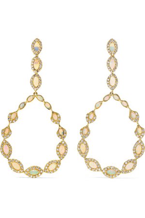 Kimberly McDonald | 18-karat gold, opal and diamond earrings | NET-A-PORTER.COM