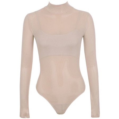 Nude high neck body suit