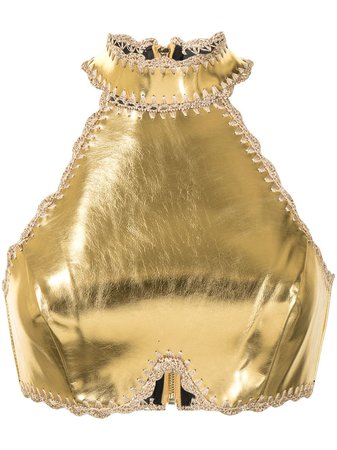Alice McCall Cool Cat metallic cropped top gold AMT34211GOLD - Farfetch