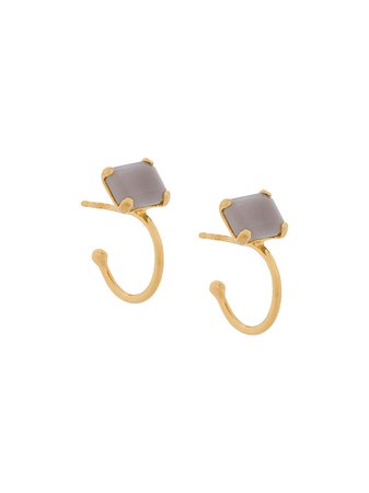 Wouters & Hendrix Stone-Embellished Hoop Earrings Ss20 | Farfetch.com