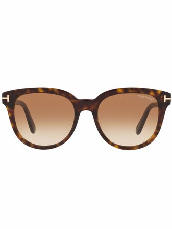 Shop TOM FORD tortoiseshell round-frame sunglasses with Express Delivery - FARFETCH