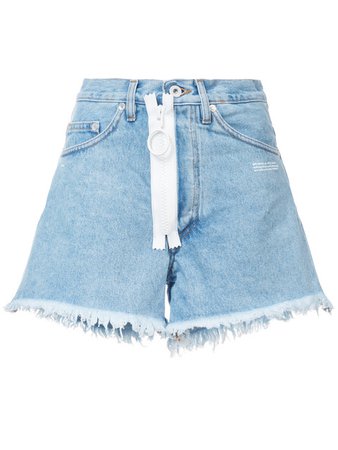 Off-White Contrast Zipper Shorts - Farfetch
