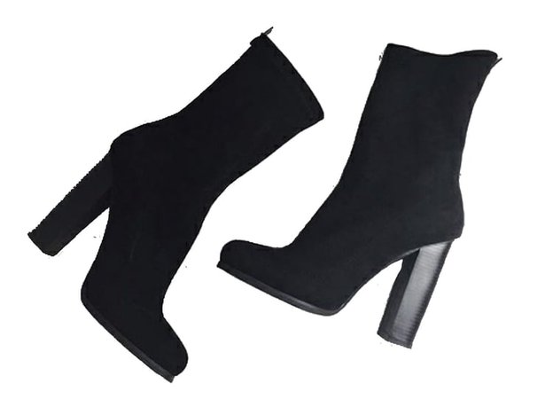 suede high heeled boots