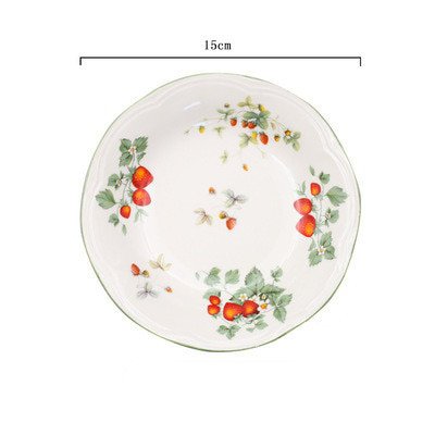 Retro Strawberry Plate Cream Ceramic Oval Plate Deep Dish Soup Bowls Embossed Tableware Salad Dessert Decorative Dinnerware|Dishes & Plates| - AliExpress