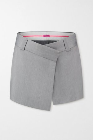 Xico Wool-blend Wrap Mini Skirt - Gray