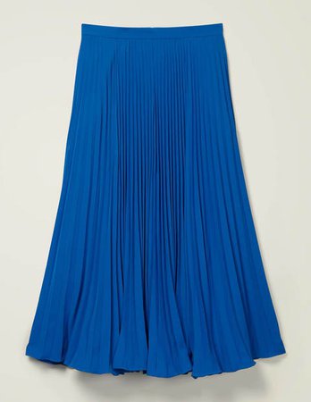 Kristen Pleated Skirt - Bold Blue | Boden US
