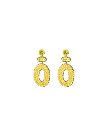 Deepa Gurnani Britt Sequin Oval Drop Earrings | INTERMIX®