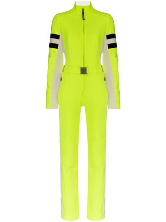 Yellow Bogner belted striped ski suit 4166CAT4306 - Farfetch