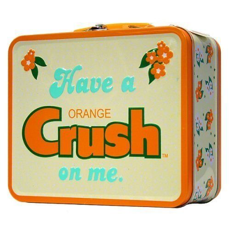 vintage Orange Crush soda lunch box tin