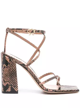 Gianvito Rossi 105mm Snakeskin Leather Sandals - Farfetch