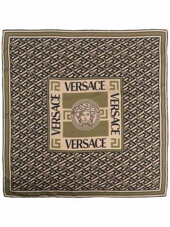 Versace geometric-print silk scarf - FARFETCH