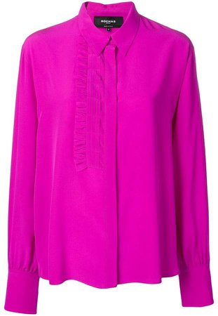 pleated placket blouse
