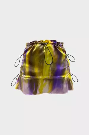 Leo - Raincloud Tie Dye Silk Gathered Short Skirt / Top – Simonett