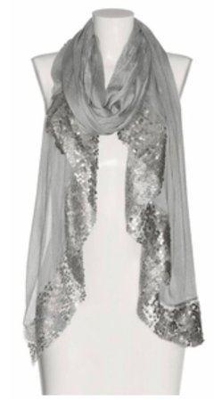 silver sequined scarf