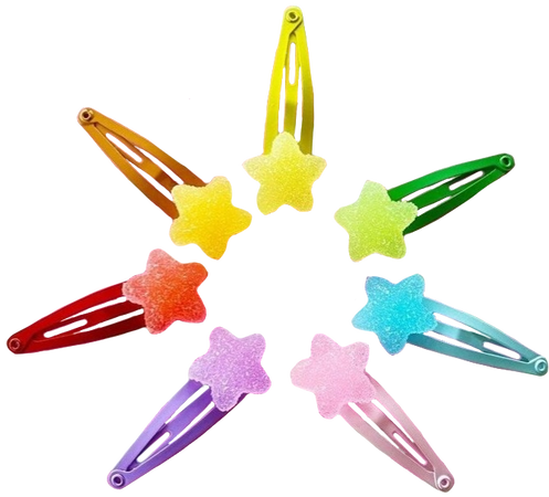 rainbow candy gummy stars hair clip